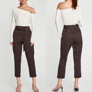 Zara paper bag trousers. Size XS. Navy blue